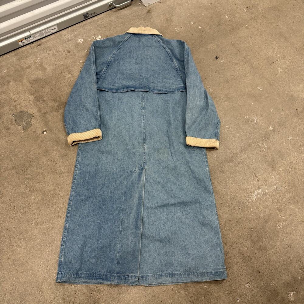 Vintage 80s 90s LL Bean Long Duster Denim Barn Hutning Coat Womens Medium USA - Picture 3 of 11